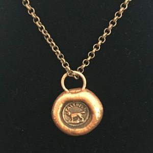 Faithful dog copper pendant necklace